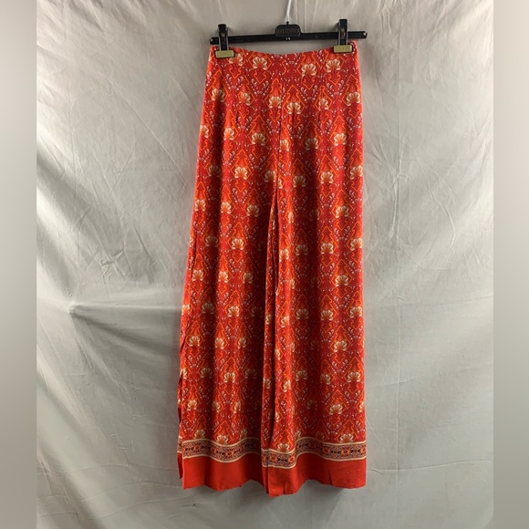Red Boho Print Wide Leg Pants* - Picture 5 of 5